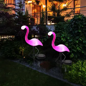 Flamingo Trávnik Solárne Lampy, Solárne Záhradné Solárne Svetlo Dvore Svetlá Vodotesný Led Svetlo Vonkajšie Slnečné Svetlo pre Záhradné Dekoračné