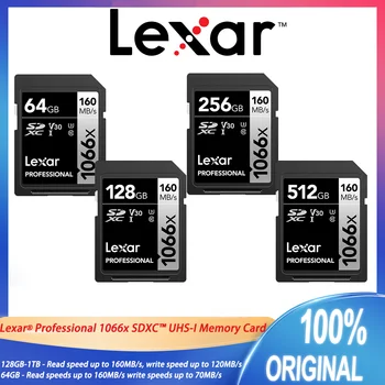 Lexar 1066X SDXC UHS-I 512 gb diskom 256 GB 128 GB 64 gb SD Pamäťovú kartu C10 U3 V30 Prečítajte si 160MB/s zápis 120MB/s Rýchly, stabilný 4K hladké strieľať