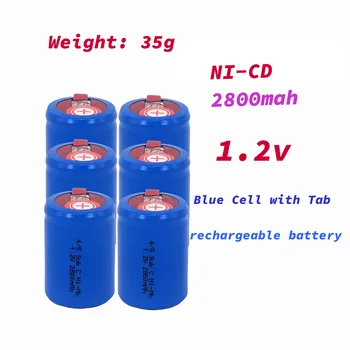2ks Lítiové Dobíjacie Batérie Ni-Cd 1.2 V 2800mAh SubC s Spájkovanie Karty pre Baterku Náradie Náhradné Batérie