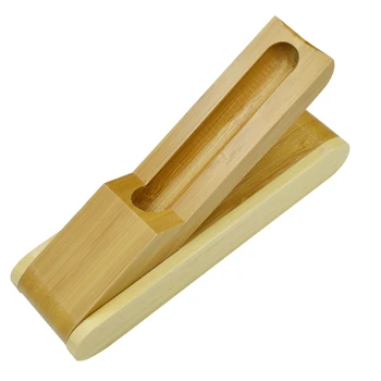 Skladacia Bambusu Peračník Pre Jedno Pero Prírody Bamboo Pen Prípade Dreva Úložný Box Písomné Materiály Office Školy Grafické Efekty Darček