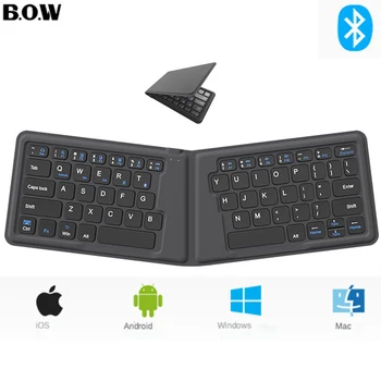 LUK Skladacia Wireless Keyboard Mini Bluetooth-compati Nabíjateľná Klávesnice Ergonómia Skladacie Klávesnica Pre Ipad, Laptop