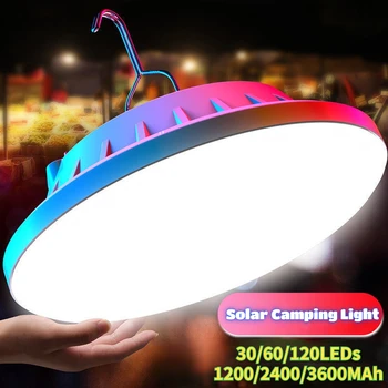 Solárne Camping Lampa USB Nabíjateľné Svetlo Vonkajší Stan Lampa Visí Baterka 30/60/120LEDs Núdzové LED Svetlo pre Rybolov, GRIL