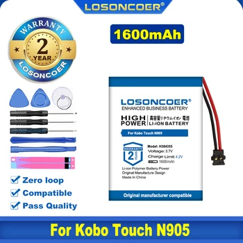 100% Originálne LOSONCOER 1600mAh e-reader Batéria pre Mp4 PAD DIY bluetooth kobo n905b,kobo n905,kobo n905c H384355 Batérie