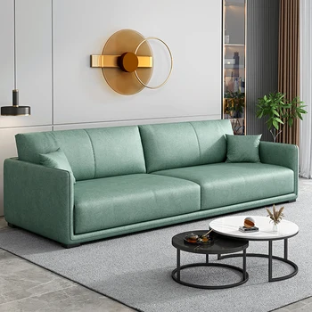 Moderný jednoduchý latex technológie handričkou obývacia izba gauč Nordic light luxusné tri alebo štyri osoby v priamom rade