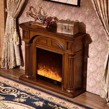 Krb masívneho dreva domov obývacia izba, spálňa simulácia plameňa kúrenia krbom dekorácie skrine