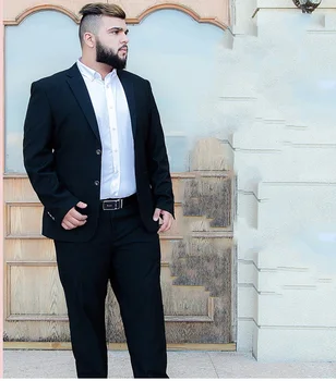 Veľká Veľkosť Zákazku Čierne Sako Nohavice Muži Obleky/Business Formálne Svadby Ženích Nosenie 2ks Bunda, Nohavice Strany Nosiť Kabát