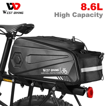 ZÁPAD CYKLISTIKA Uhlíka Vzor EVA Taška na Bicykel 3D High Capacity Zadnom Sedadle Pack 2 V 1 Bike Travel Taška cez Rameno Cyklistické Vybavenie