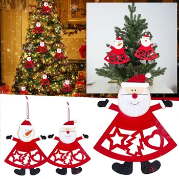 Duté Vianoce, Santa Claus Drevené Prívesky, Ozdoby Na Vianočný Strom Ornament, Vianočné Dekorácie Deti Darček #50g