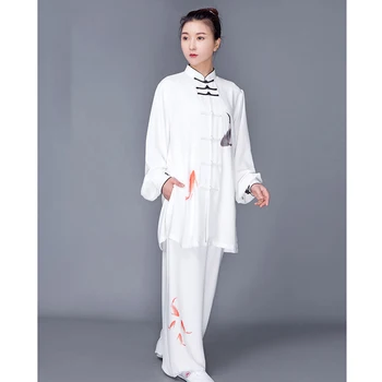 Bojové Umenie Jednotné Kung Fu Šaty Tai Chi Oblečenie Wushu Oblečenie, Unisex Žien A Mužov Kun Master Biela Priedušná 2023 Nový Štýl