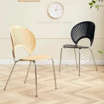 Nordic masívneho dreva retro shell jedálenské stoličky slnko stoličky moderný jednoduchý operadla stolice, mlieko, čaj obchod, reštaurácia rokovania stoličky