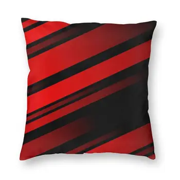 Nordic Štýl Červené A Čierne Pruhované Vankúš Polyester Abstraktné Geometrické Vankúš na Gauč Auto Námestie obliečka na Vankúš Domova