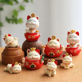Čínsky Fortune Mačka Šťastie Mačka Maneki Neko Ozdoby Miniatúrne Položky Dovolenku Darčeky Kawaii Príslušenstvo Domova