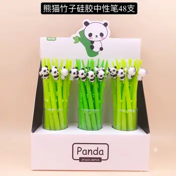 48 Perá/box Panda Cartoon Unisex Pero Bamboo Panda Silikónové Tvorivé Shake Gél Perá