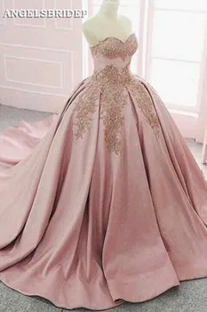 ANGELSBRIDEP Blush Pink Quinceanera Šaty Milú Nášivka Vestidos De 15 Anos Formálne Maškaráda Princess Party Šaty