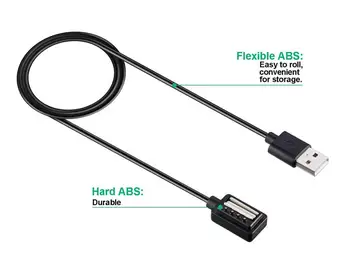 DHL 50Pcs Vysokej Kvality 1M pre SUUNTO SPARTAN Sledovať Nabíjačku s USB Kábel, Nabíjací Dok Kolísky Smart Hodinky Nabíjačky