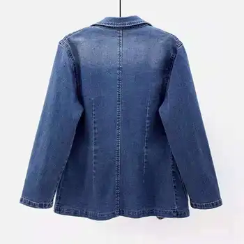Ženy Denim Jacket 2023 Jar Leto Nový Kórejský Módne Vrecku Jedného Tlačidla Outwear Krátka Srsť Ležérny Top Jaqueta Feminina