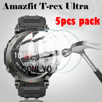5 ks pack Tvrdeného Skla pre Amazfit T-rex Ultra, Smart hodinky Sklo Screen Protector 9H 2.5 D Filmu