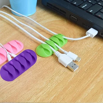 Silikónový Kábel Organizátor USB Dátový Kábel Winder Flexibilný Kábel Riadenia Kábel Klipy Pre Myši, Slúchadlá Slúchadlá Auto Drôt Holde