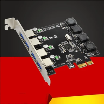 5Gbps Superspeed 4 Porty USB 3.0 Rozšírenie Karty Adaptéra PCI-E slot karty PCI Express Radič pre PCIe X1 X4, X8, X16 Port pre Win 7 8 10