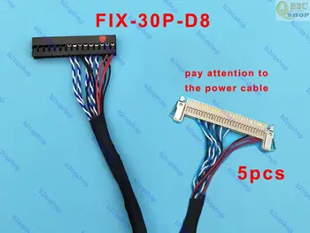 5 ks/sada Fix-30P-D8 1ch 8bitová 30 Pin Univerzálny LVDS Kábel napájací kábel právo pre Samsung LCD panel