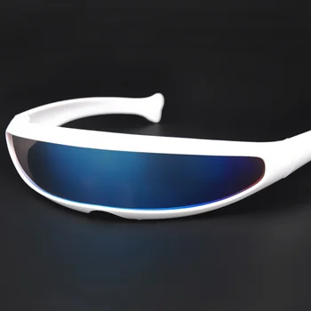 Futuristické Úzke Cyclops Clony slnečné Okuliare Laserové Okuliare UV400 Osobnosti Zrkadlový Objektív Kostým Okuliare Okuliare Mužov Okuliare