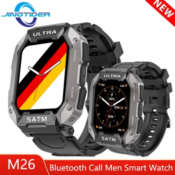 JingTider M26 Drsné Smart Hodinky Mužov, Vodotesný IP68 Bluetooth Hovor Smartwatch Fitness 120+ Športy Dlhý Pohotovostný