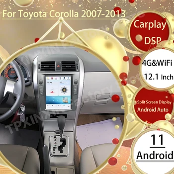 Carplay 2 Din Android Tesla Stereo Pre Toyota Corolla 2007 2008 2009 2010 2011 2012 2013 Video, Rozhlasový Prijímač, Prehrávač Vedúci Jednotky