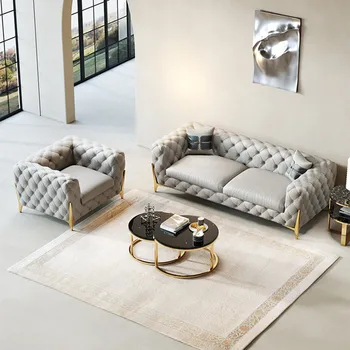 Výrobcovia moderných jednoduchého luxusu Americký úrad gauč villa obývacia izba veľkosť pre tri osoby kožená sedačka