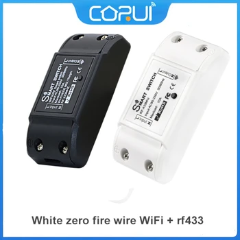 Tuya WiFi 433 Jeden Istič 100-245v Mini Dual Control, Smart Lampa Diaľkové Ovládanie Prepnite položku WiFi + RF Automatizácie Moduly