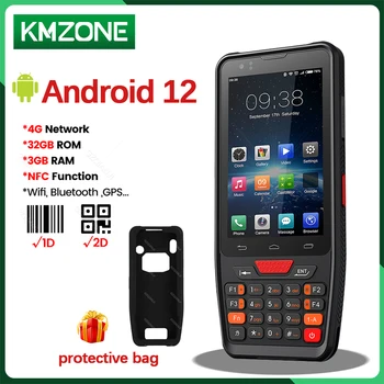 NFC 4G Android 12 Priemyselné PDA Handheld Terminálu 1D 2D Čiarových kódov, 3G32G Bezdrôtový Wifi zhromažďovanie Údajov pomocou Ochranného puzdra