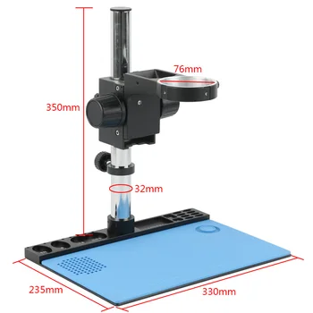 Zliatina hliníka Stojan, Držiak, pracovný stôl Base Platfon 76 mm so Zameraním +Spájkovanie Práce Pad Pre Stereo Trinocular Binokulárne Mikroskopom