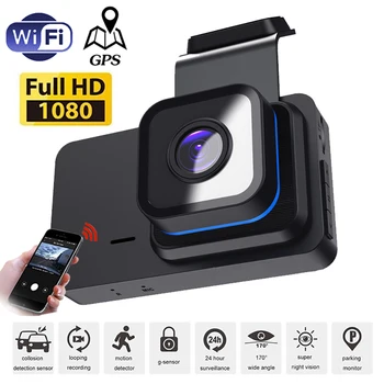 Automobilové DVR WiFi Full HD 1080P Dash Cam Zozadu Vozidla Fotoaparát Zrkadlo Nočné Videnie videorekordér Black Box GPS Parkovanie Monitor