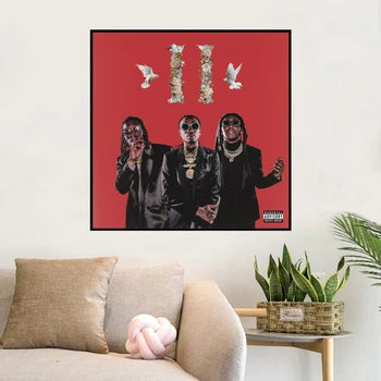 Migos Kultúry 2 Rap Music Album Plagát Vytlačí Umelecké Plátno Na Maľovanie Na Stenu, Obývacia Izba Domova (Bez Rámu)