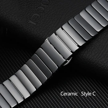 Ocele Watchband Pre Huawei GT 2 42 46 mm Samsung Výstroj S2 S3 Sport Classic Galaxy Sledovať 40 mm 44 mm Milan Magnet Kapela Keramiky Popruh