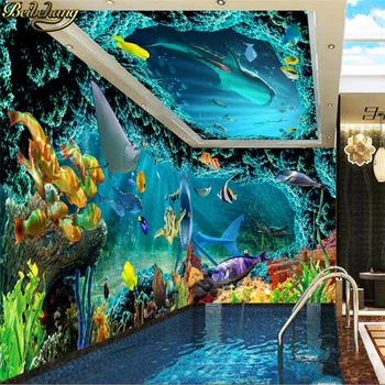 beibehang Podmorského Sveta Žralokov Dom veľké nástenné maľby TV steny v obývacej izbe papierové pozadia, tapeta na stenu krajiny dekorácie