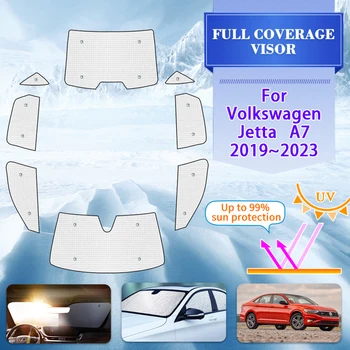 Pre Volkswagen Jetta MK7 A7 VW Vento Sagitar 2019~2023 Auto Plné Anti-UV Slnečná Clona Okna Protislnečnú Clonu Zahŕňa Auto Príslušenstvo