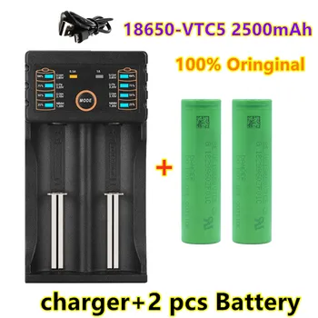 Batterie de remplacement 100% movies, 3,7 V, Nabíjateľný, 2500mAh, 18650 V, 3.7 mAh, avec chargeur, 2500